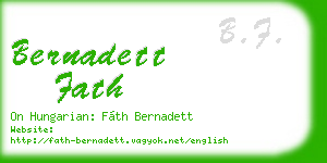 bernadett fath business card